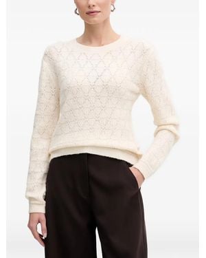 Morgan Trui Met Diamant-Patroon - Wit