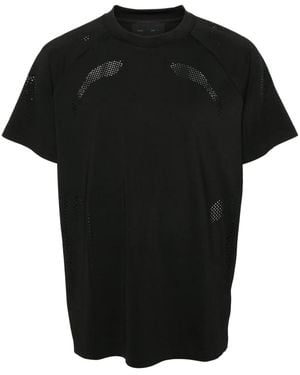 HELIOT EMIL Intine Round-Neck Perforated T-Shirt - Black