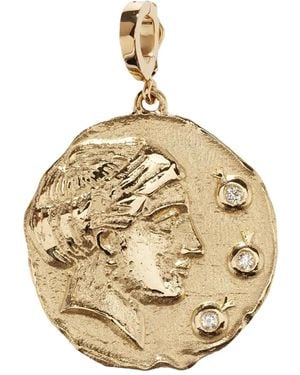 Azlee 18K Goddess Of Mothers Diamons Coin Necklace - Metallic