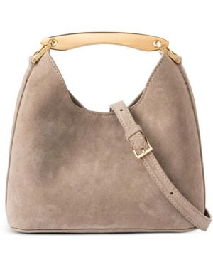 Elleme Petit Sac Porté Épaule Boomerang En Daim - Natural