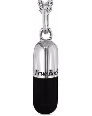True Rocks Collana Con Pendente A Forma Di Pillola - Metallizzato