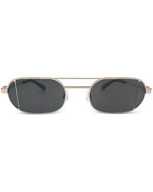 Off-White c/o Virgil Abloh Gafas de sol ovaladas con puente doble - Gris