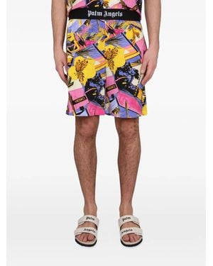 Palm Angels Miami Printed Bermuda Shorts - Pink