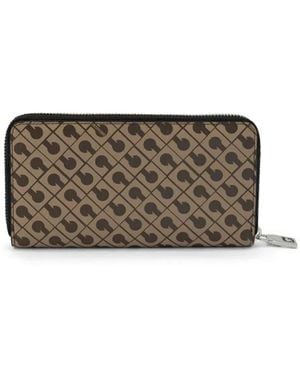 Gherardini Monogram-Print Zip-Around Wallet - Grey