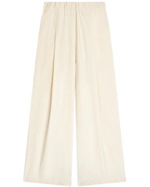 Dries Van Noten Wide Pleated Trousers - White