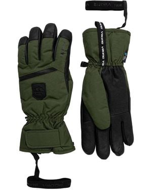 Viking Lars Leather-Panelled Logo-Patch Ski Gloves - Green