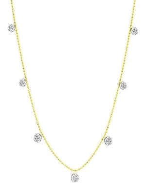 Graziela 18K Small Floating Diamond Necklace - Metallic
