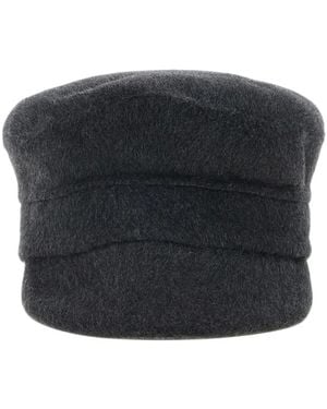 P.A.R.O.S.H. Brushed Baker Boy Hat - Black