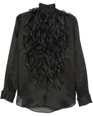 Viktor & Rolf Feather-Effect Long-Sleeve Shirt - Black