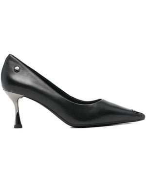 Cult Metal-Heel Court Shoes - Black