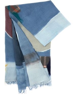 Exquisite J Fringed Scarf - Blue