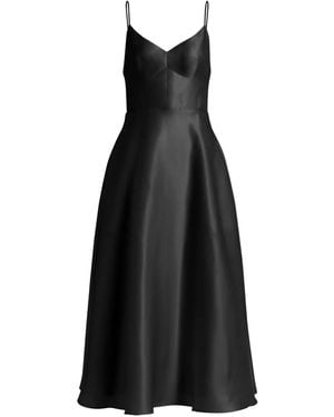 Alberta Ferretti Spaghetti-Strap Midi Dress - Black