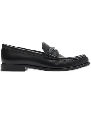 Burberry Knight-Penny Leather Loafers - Black