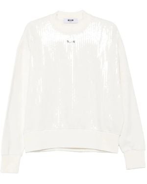 MSGM スパンコール スウェットシャツ - ホワイト