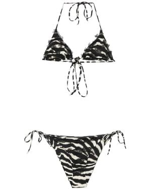 Ermanno Scervino Bikini Mit Zebra-Print - Weiß
