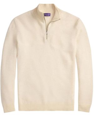 Ralph Lauren Kaschmirpullover mit Reißverschluss - Weiß
