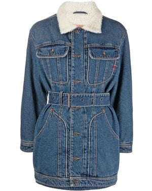 DIESEL Belted Denim Long-Sleeve Dress - Blue