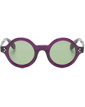 Lesca Saga Round-Frame Sunglasses - Purple