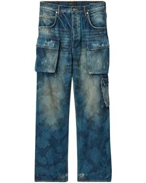 Purple Brand P018 Triple Pocket Cargo Wide-Leg Jeans - Blue