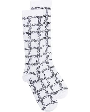 JW Anderson Chaussettes À Logo En Intarsia - White