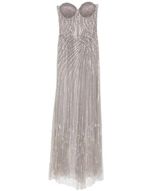 Cristina Savulescu The Moment Embellished Strapless Maxi Dress - White