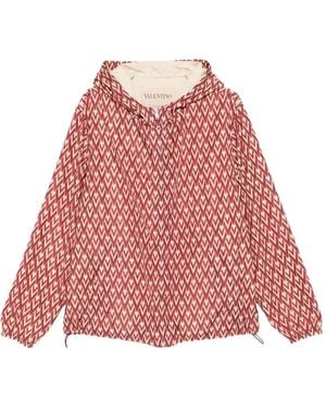 Valentino Garavani Vlogo Monogram Hooded Jacket - Red
