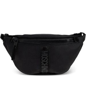Moschino Riñonera Con Logo Y Cremallera - Negro