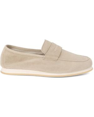 Fedeli Slip-On Leather Loafers - White