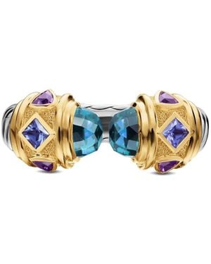 David Yurman Bague Renaissance En Or 14Ct Et Sterling - Bleu