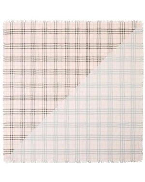 Burberry Check Fringed Scarf - Natural