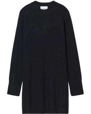 Closed Wool Mini Dress - Blue