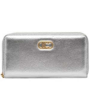 Lola Casademunt Logo-Plaque Pebbled-Effect Wallet - Grey