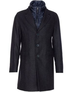 Herno Herringbone Single-breasted Coat - ブルー