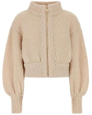 Zimmermann Hypnotic Bouclé Zip-Front Bomber Jacket - Natural