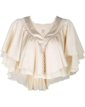 Cinq À Sept Mary Ruffled Button-Front Top - Natural