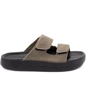 Veja Dual-Strap Suede Sandals - Brown
