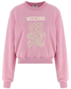Moschino Sudadera con oso bordado - Rosa