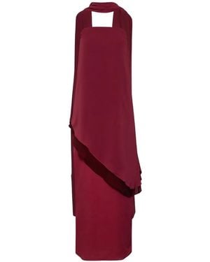 Baobab Strapless Scarf-Detail Dress - Red