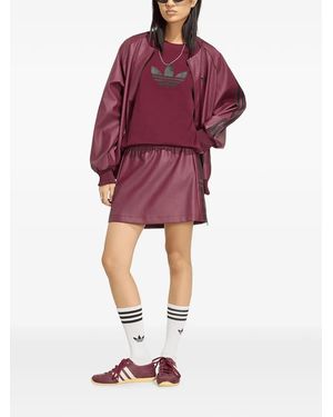 adidas Logo-Patch Side-Stripe Mini Skirt - Purple