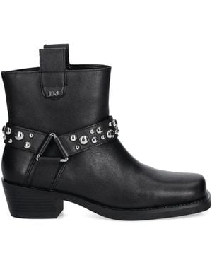 Liu Jo Studded-Strap Boots - Black