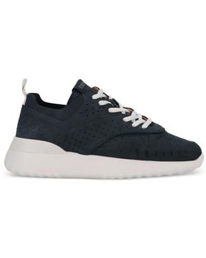 Tod's Perforated-Details Lace-Up Paneled Sneakers - Blue