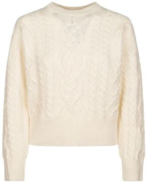 Weekend by Maxmara Cable-Knit Wool Sweater - White