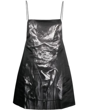 Y. Project Compact-Print Minidress - Black