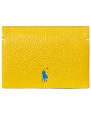 Polo Ralph Lauren Pony Logo Leather Card Case - Yellow