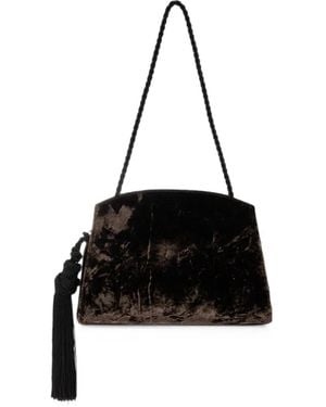 Liffner Tassel Velvet Shoulder Bag - Black