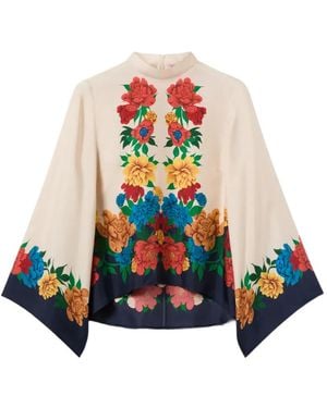 La DoubleJ Floral Blouse - White