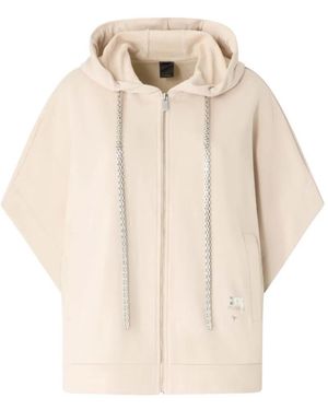 Pinko Short-Sleeve Zip-Up Hoodie - Natural