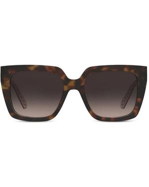 Love Moschino Tortoiseshell-Effect Square-Frame Sunglasses - Grey