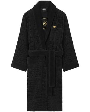 Versace Icon Medusa-Plaque Bathrobe - Black
