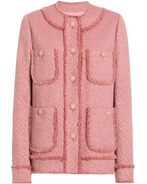Dolce & Gabbana Wool Blazer With Front Pockets - Pink